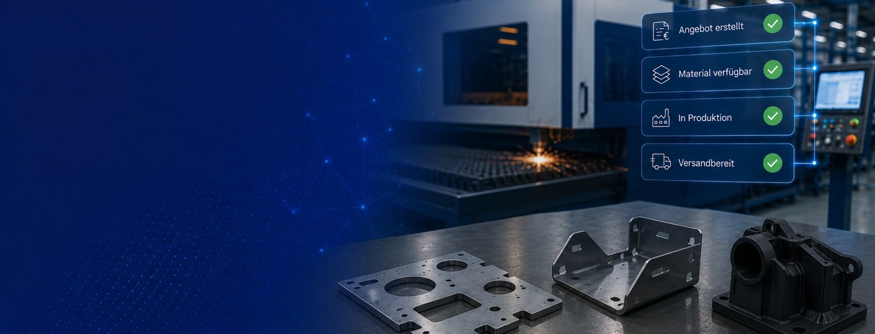 Blechteile und 3D-Druckteile in der Produktion
